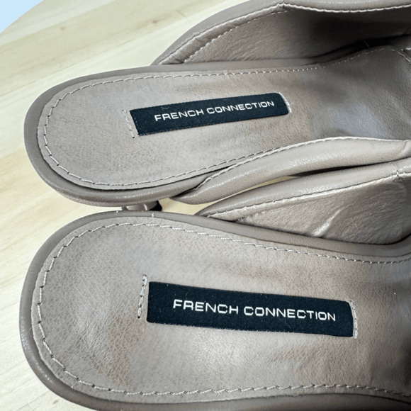 French Connection Women's Candice Open Toe Heel Sandals Kitten Heel Size 8.5 Tan - Picture 7 of 14